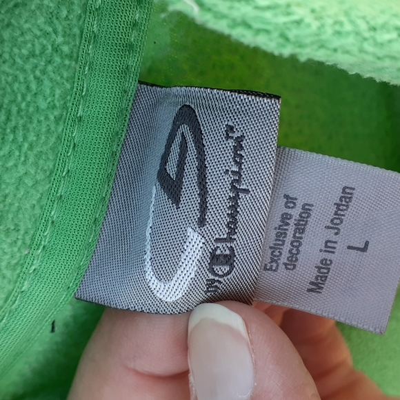 Champion Green & Grey Partial Zip Jacket, Size L - Picture 3 of 8